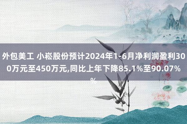 外包美工 小崧股份预计2024年1-6月净利润盈利300万元至450万元,同比上年下降85.1%至90.07%