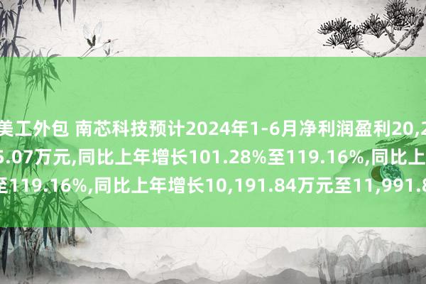 美工外包 南芯科技预计2024年1-6月净利润盈利20,255.07万元至22,055.07万元,同比上年增长101.28%至119.16%,同比上年增长10,191.84万元至11,991.84万元